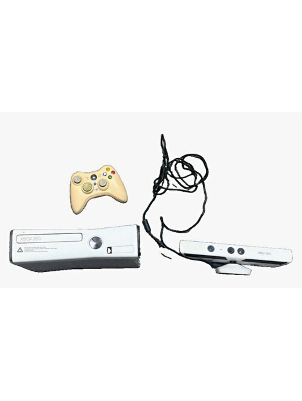 Microsoft Xbox 360 White Console + Controller & Kinect (No Cables/Power Supply)